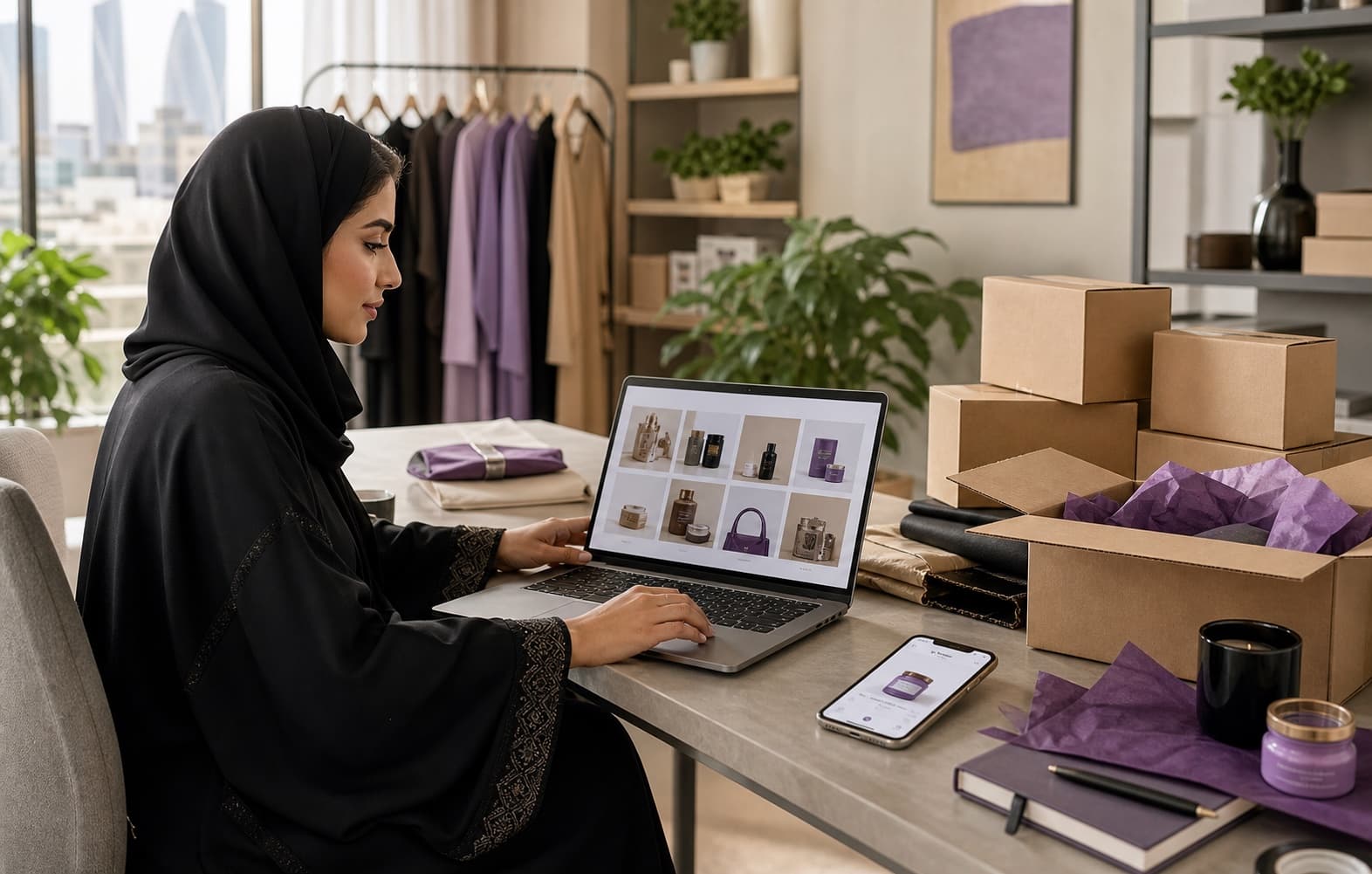 Saudi ecommerce merchant managing an online Togaar storefront